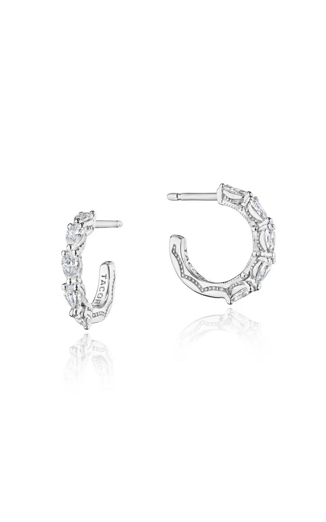 Small Hoop Earrings in 18k White Gold - 12.90mm