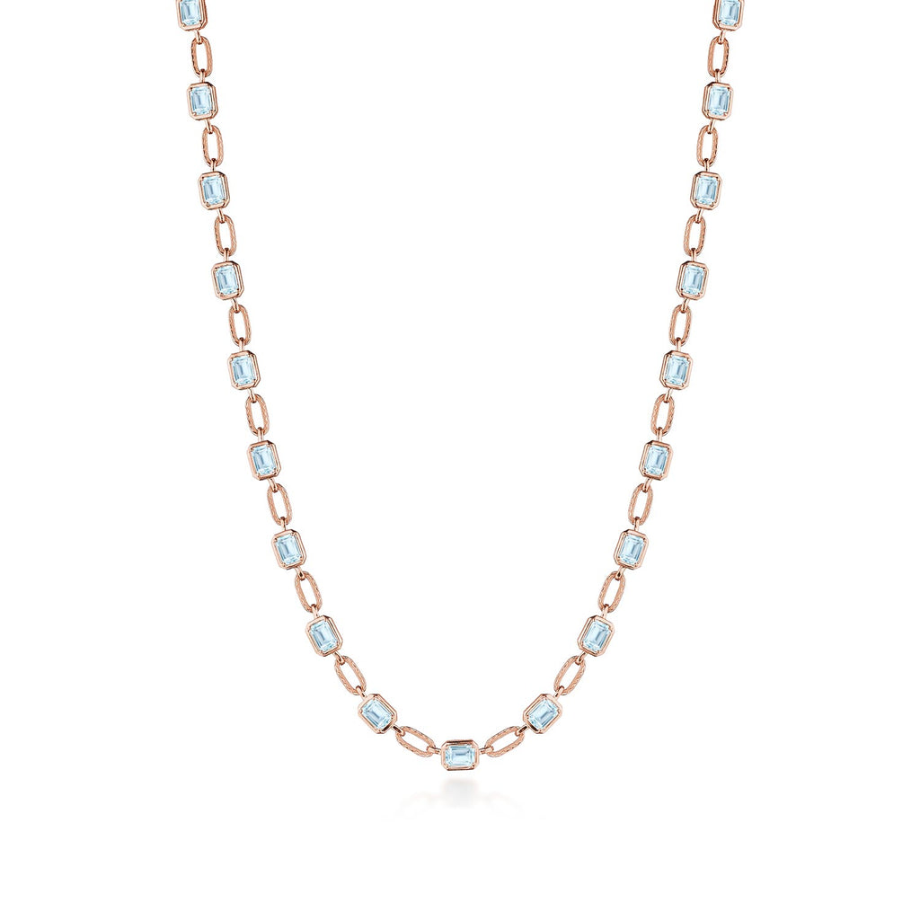 Sky Blue Topaz Link Necklace