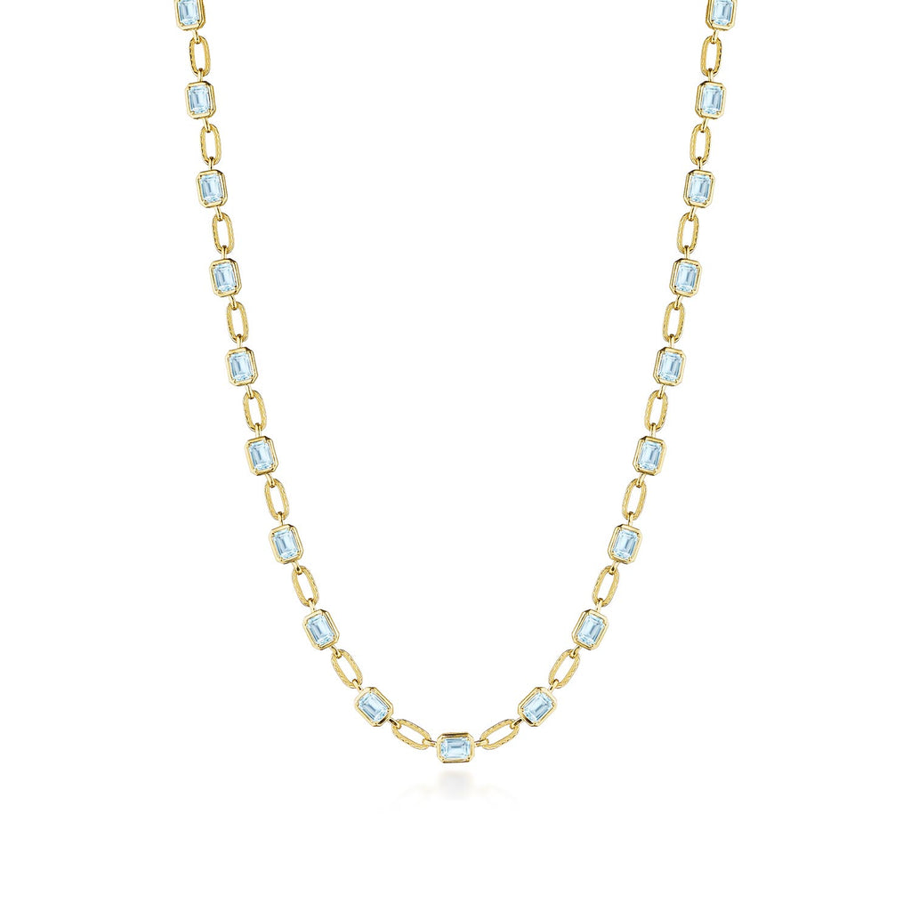 Sky Blue Topaz Link Necklace
