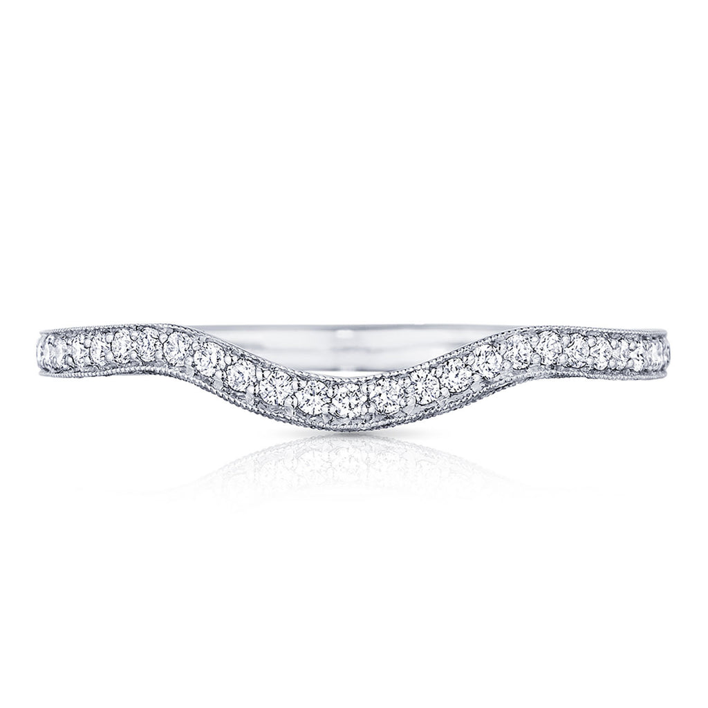 Curve with Pavé Diamonds Wedding Band