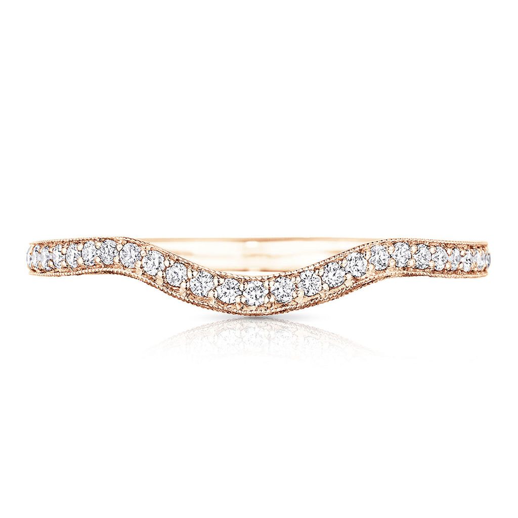 Curve with Pavé Diamonds Wedding Band