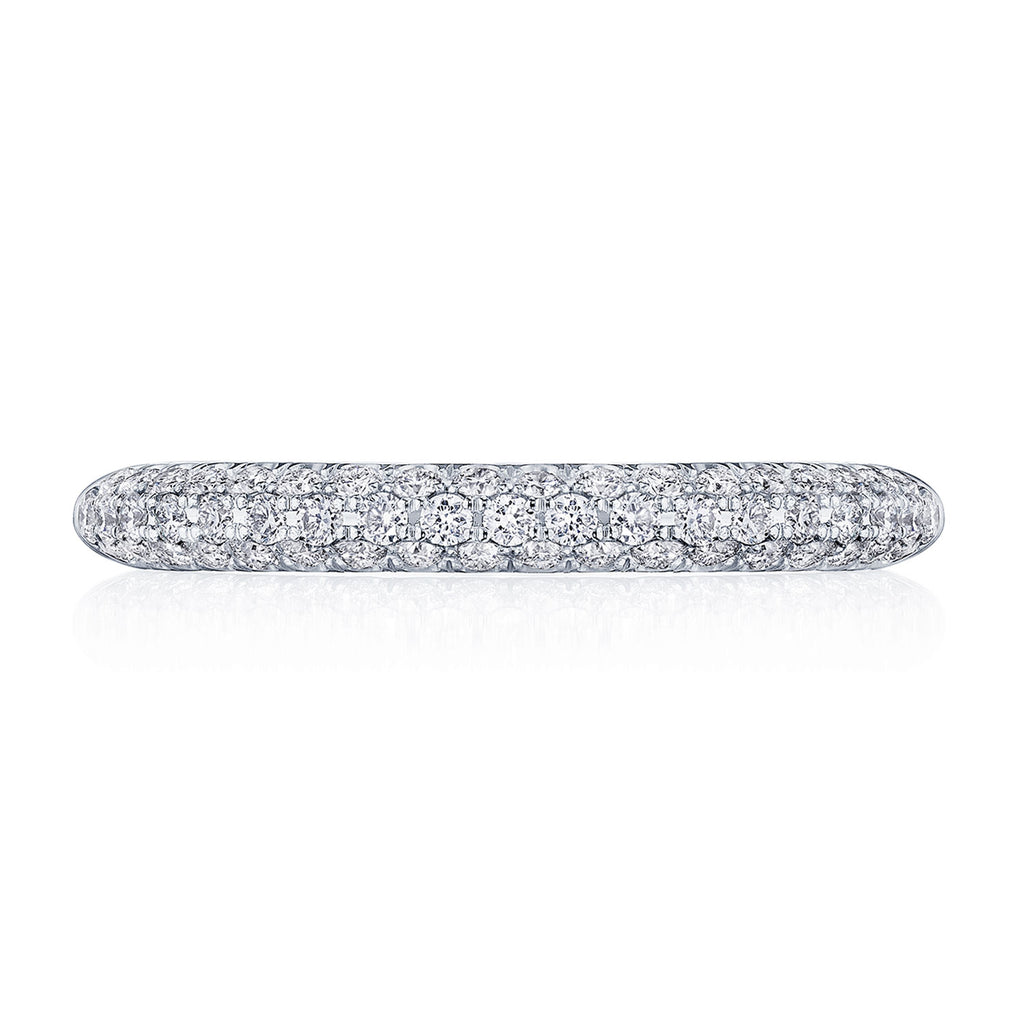 Triple Row Pavé Wedding Band