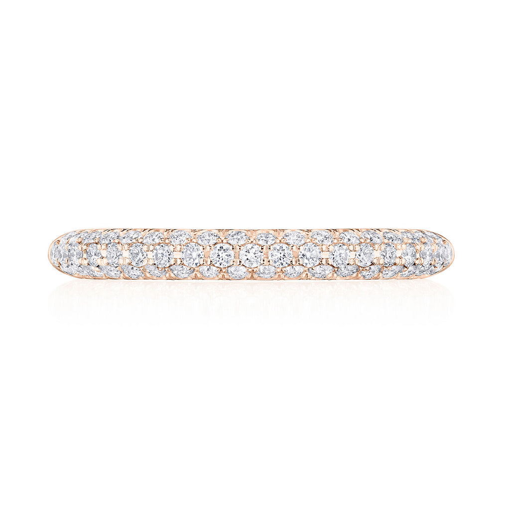Triple Row Pavé Wedding Band