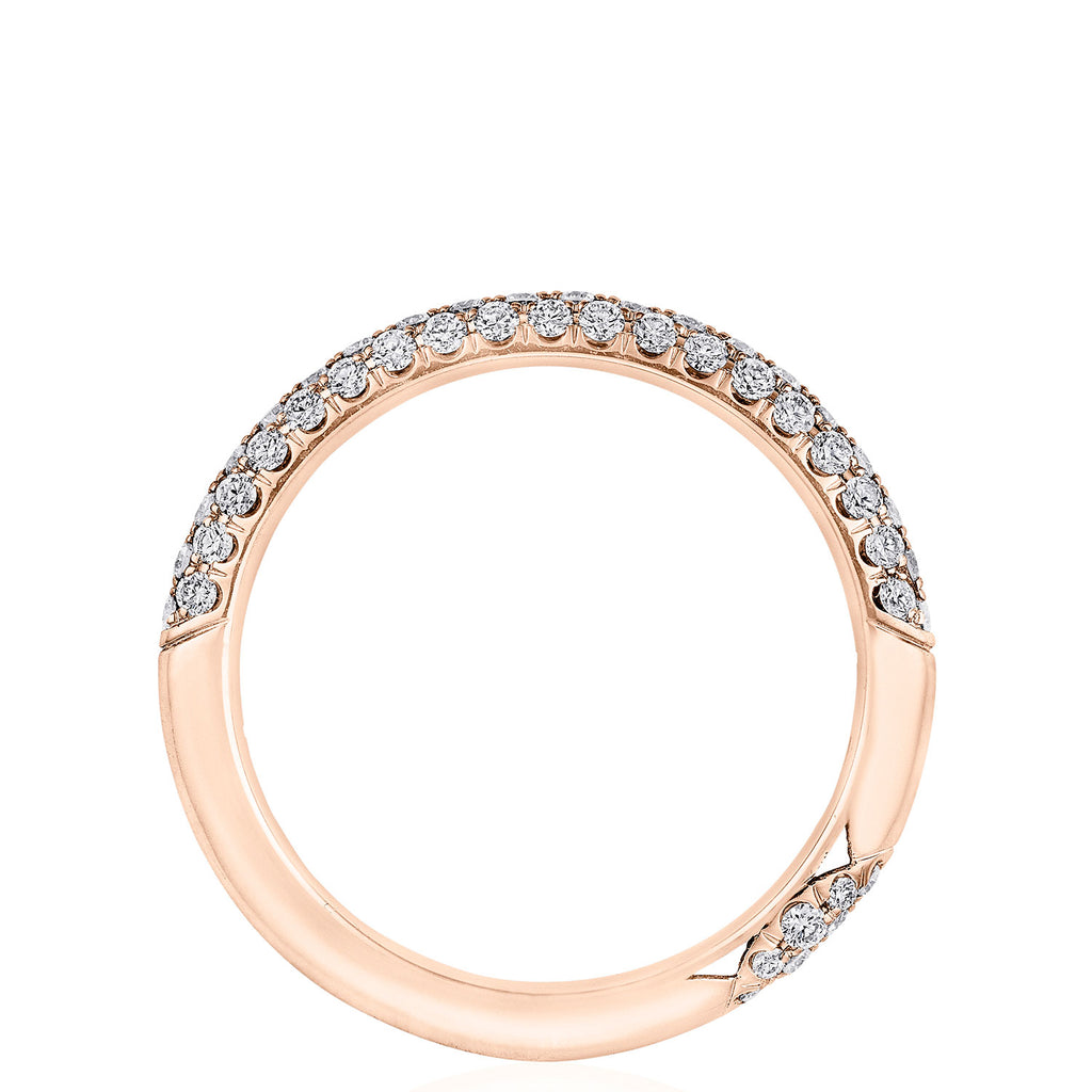 Triple Row Pavé Wedding Band