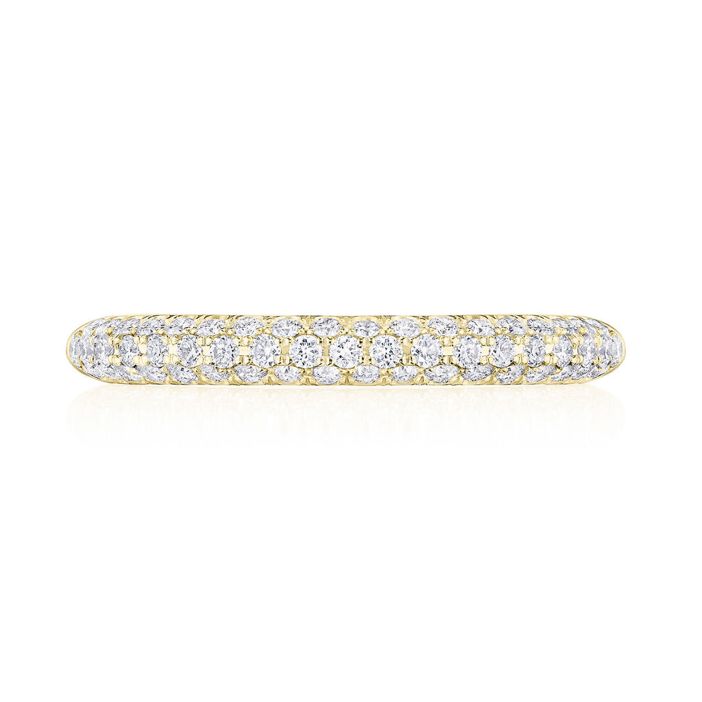 Triple Row Pavé Wedding Band