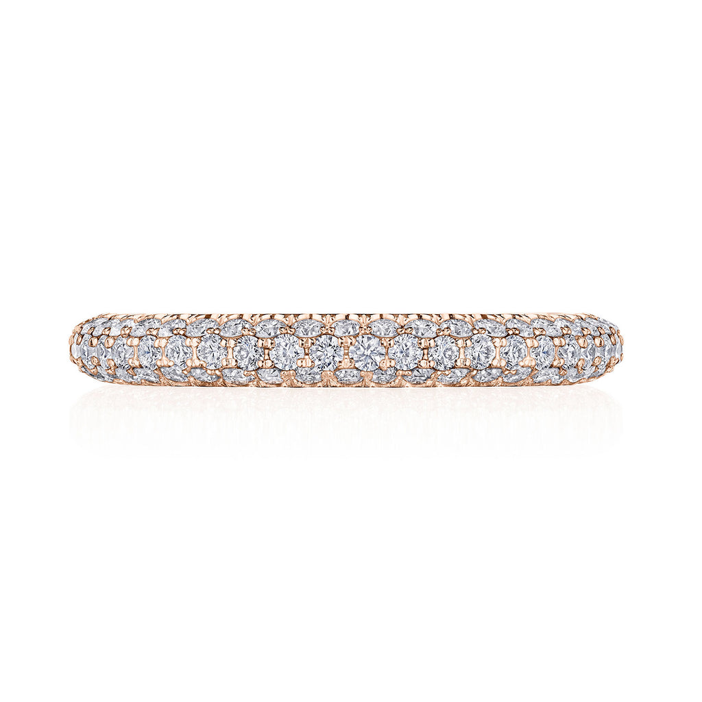 Triple Row Pavé Wedding Band
