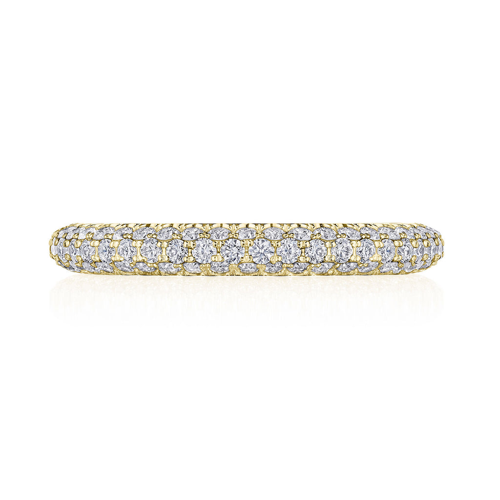 Triple Row Pavé Wedding Band