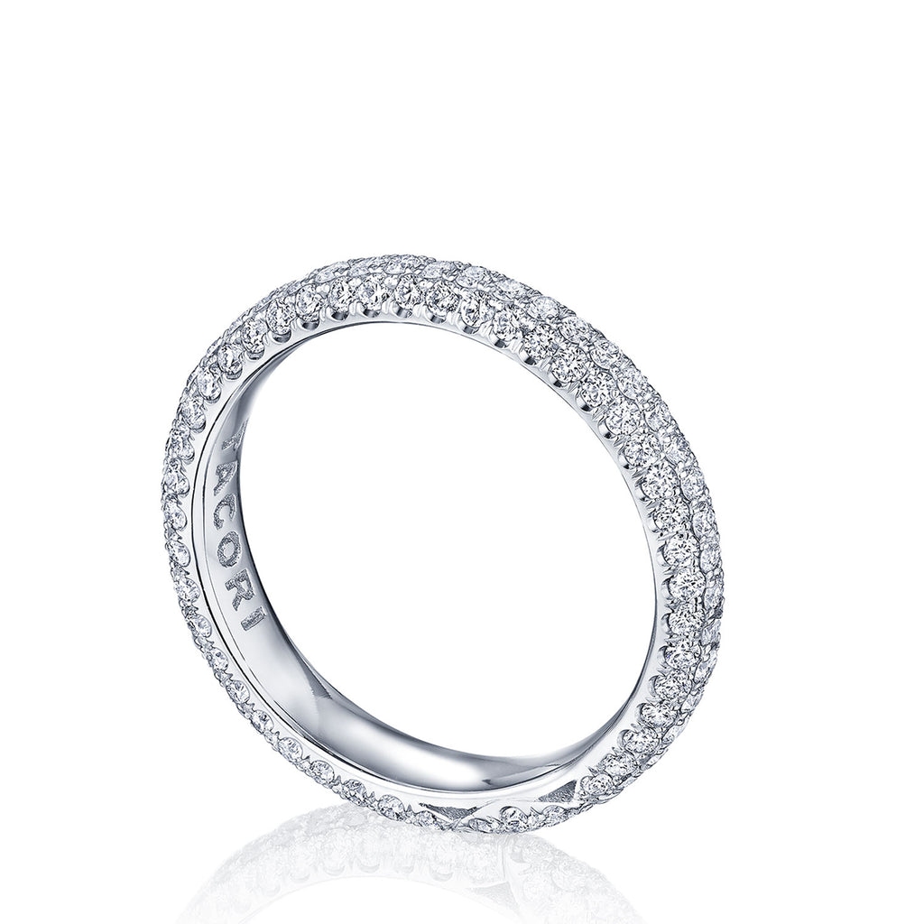 Triple Row Pavé Wedding Band