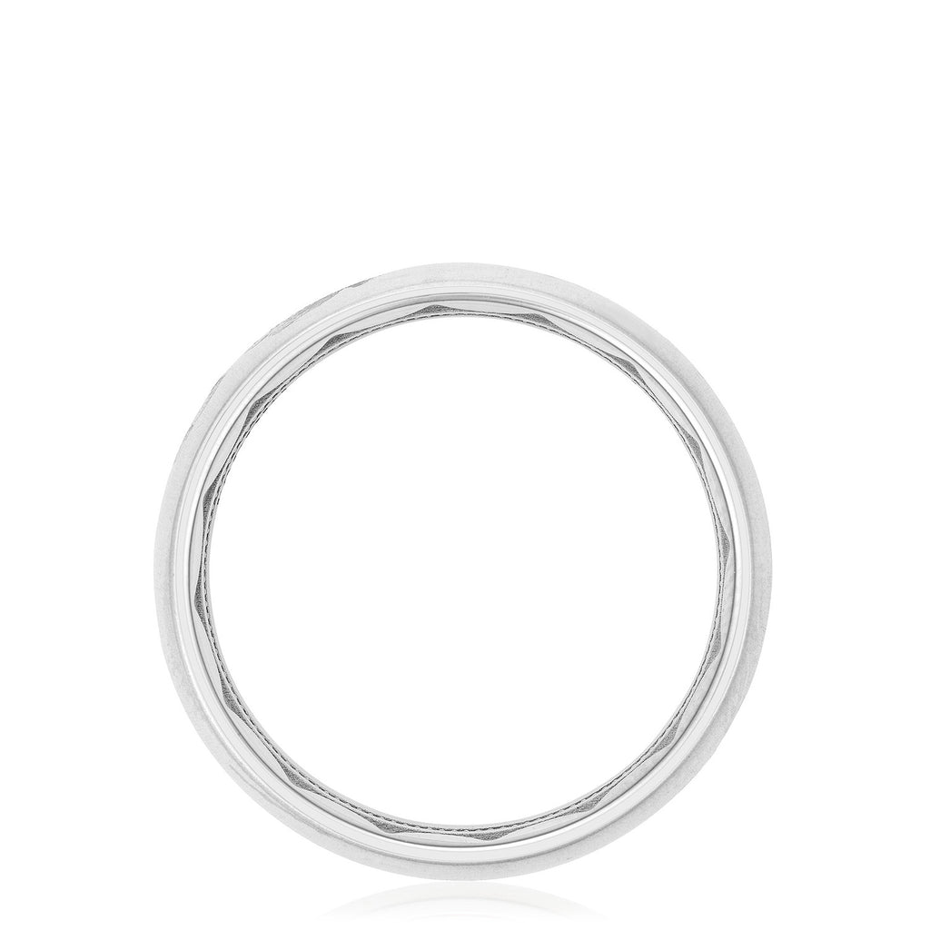 Channel Set Diamond in Satin Finish Wedding Band