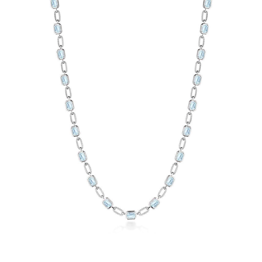 Sky Blue Topaz Link Necklace