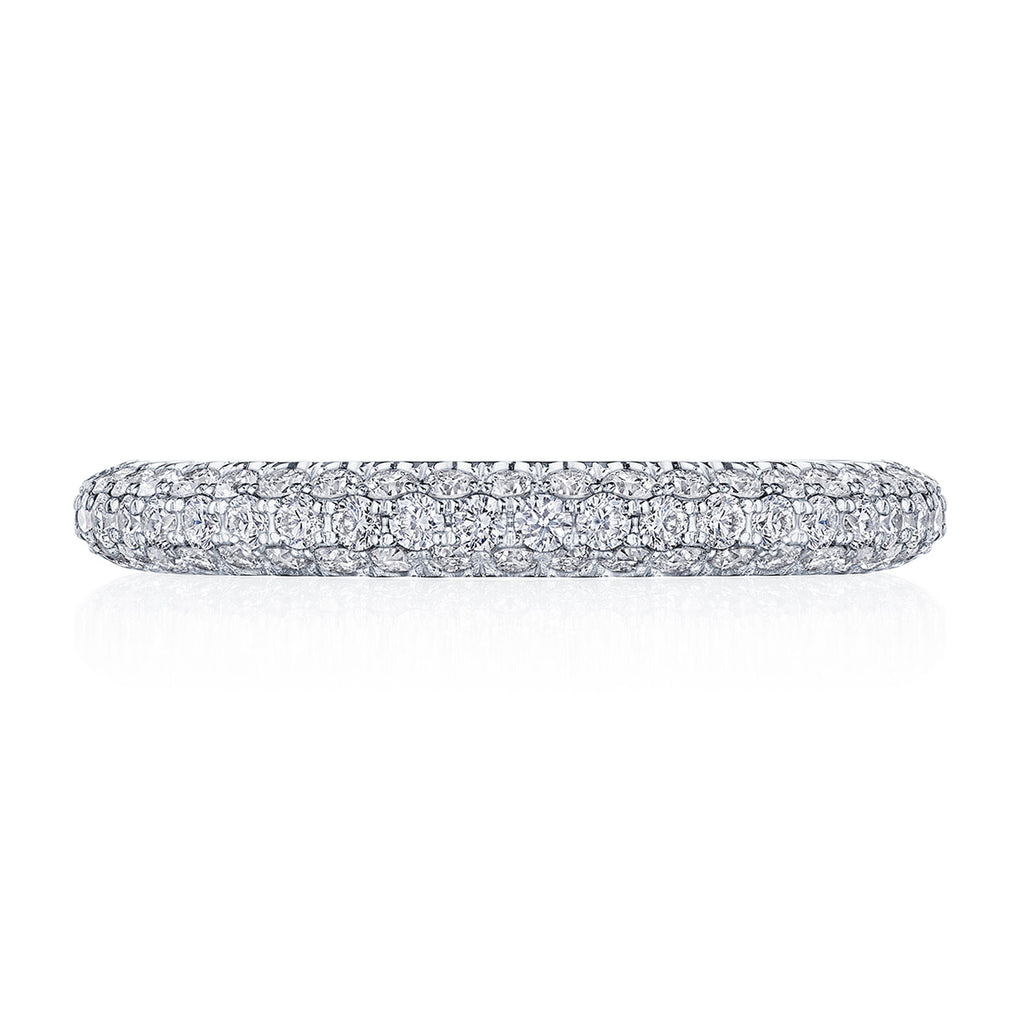Triple Row Pavé Wedding Band