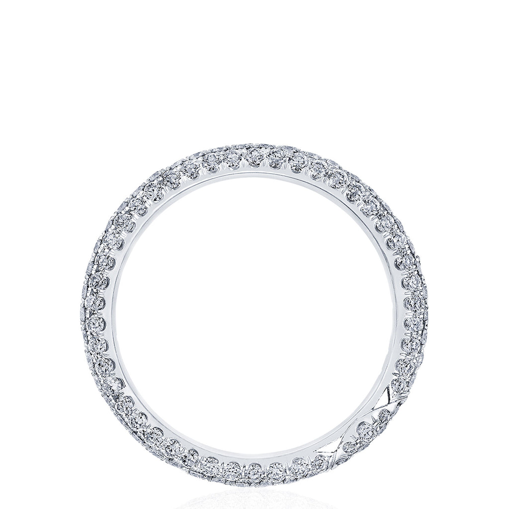 Triple Row Pavé Wedding Band