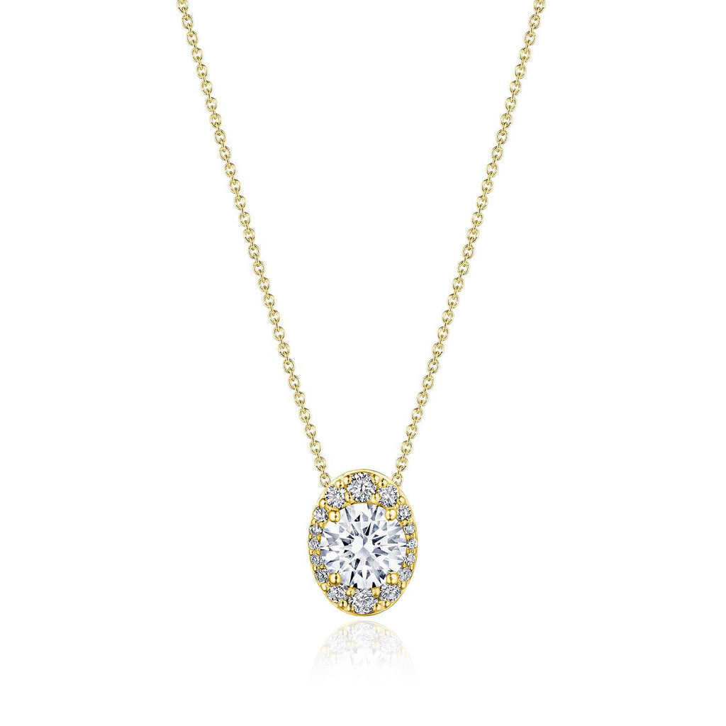 17"" Vertical Oval Bloom Diamond Necklace