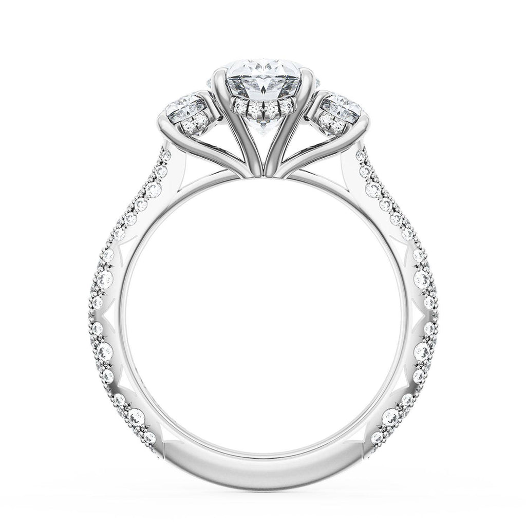 Oval 3-Stone Engagement Ring