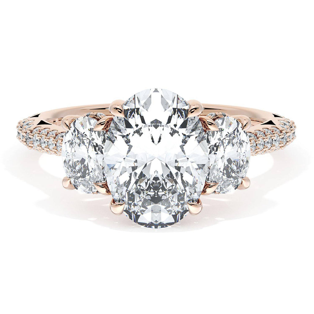 Oval 3-Stone Engagement Ring