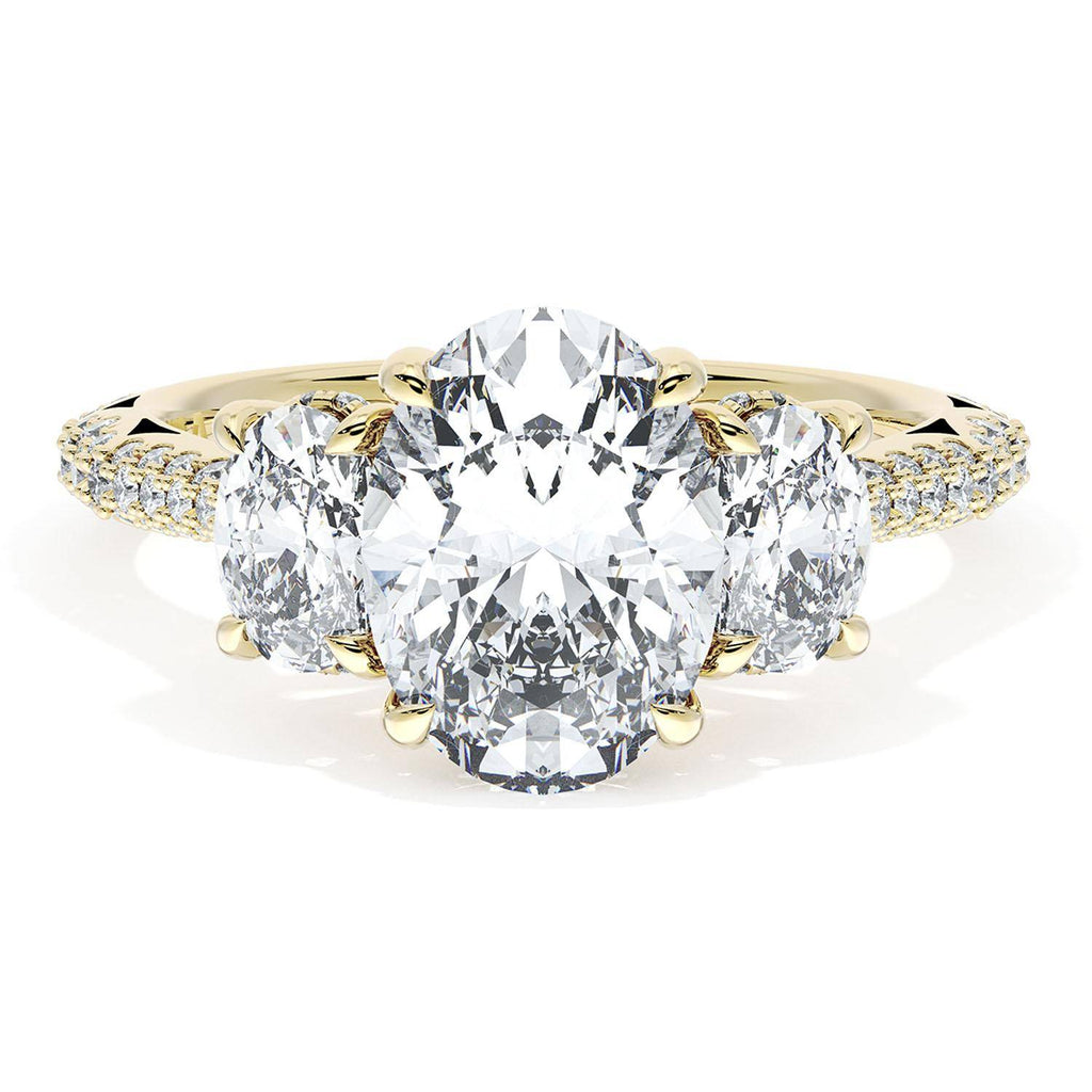 Oval 3-Stone Engagement Ring