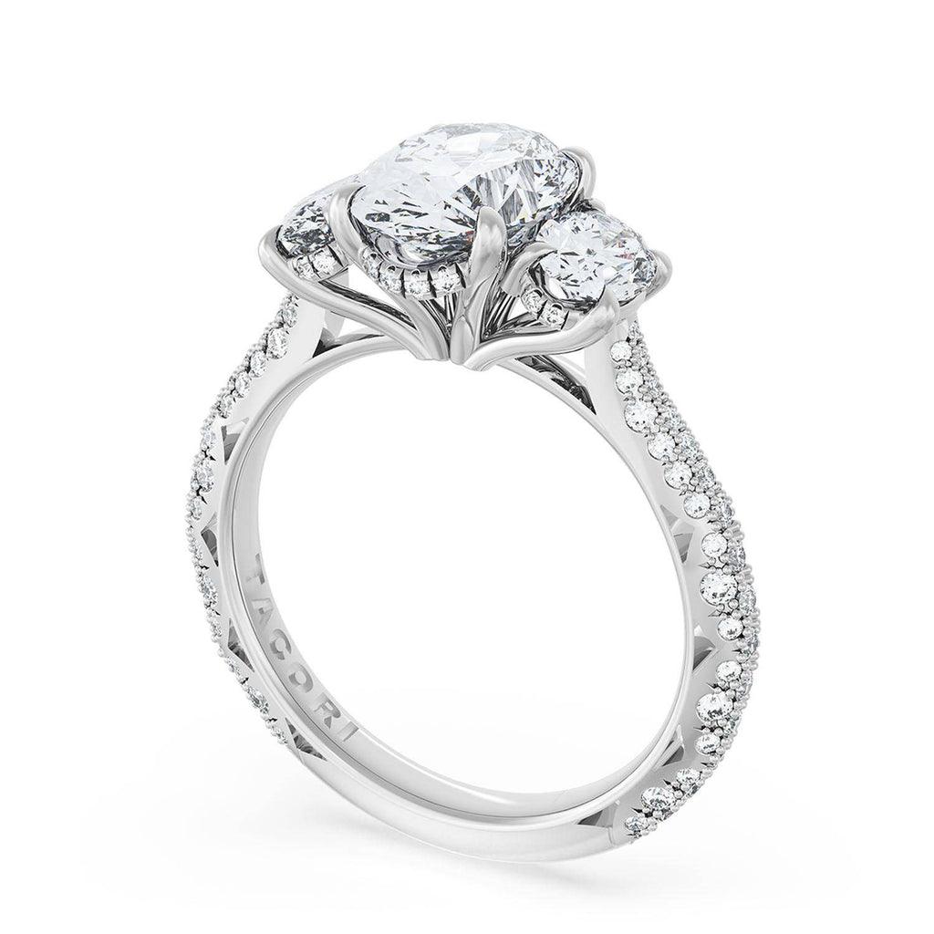Oval 3-Stone Engagement Ring