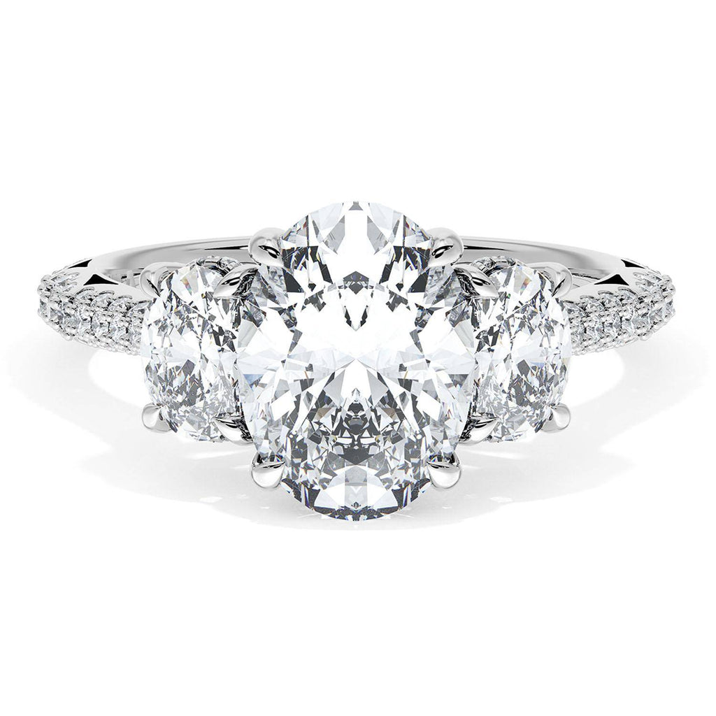 Oval 3-Stone Engagement Ring