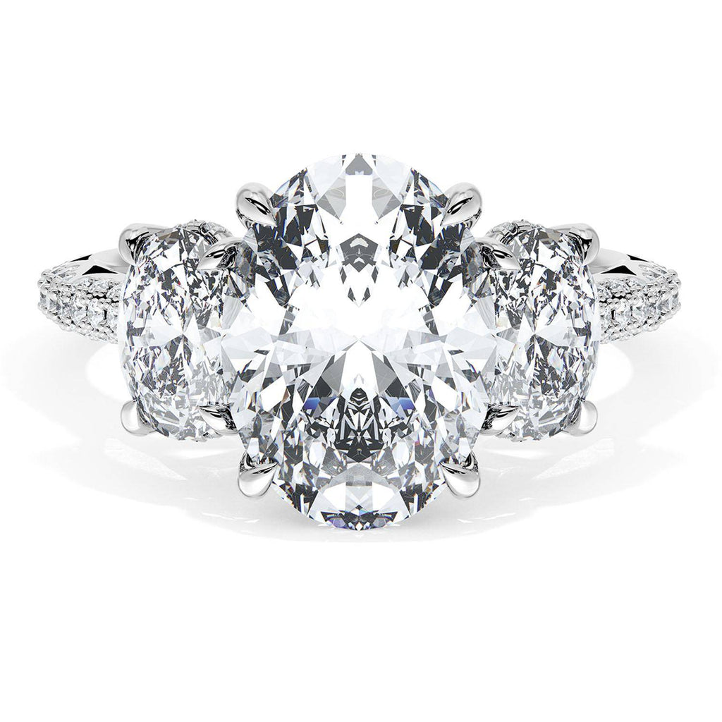 Oval 3-Stone Engagement Ring