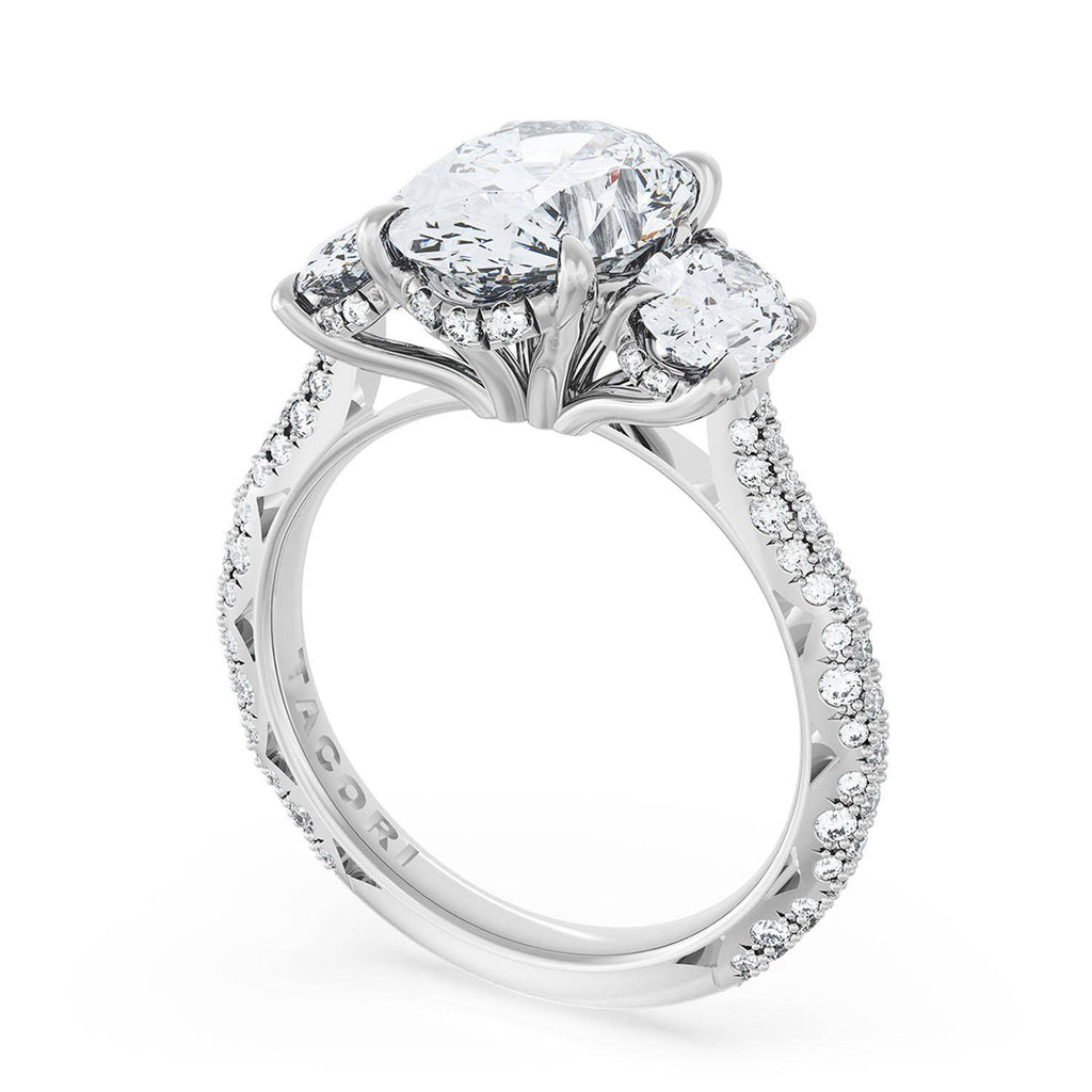 Oval 3-Stone Engagement Ring