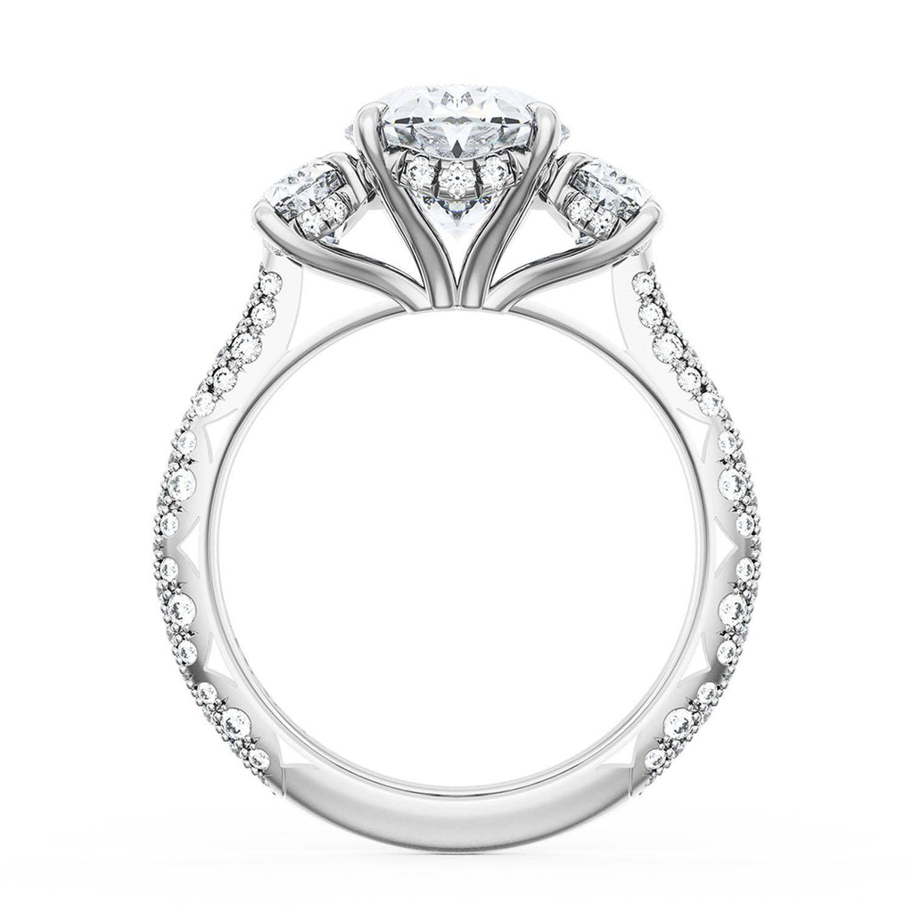 Oval 3-Stone Engagement Ring