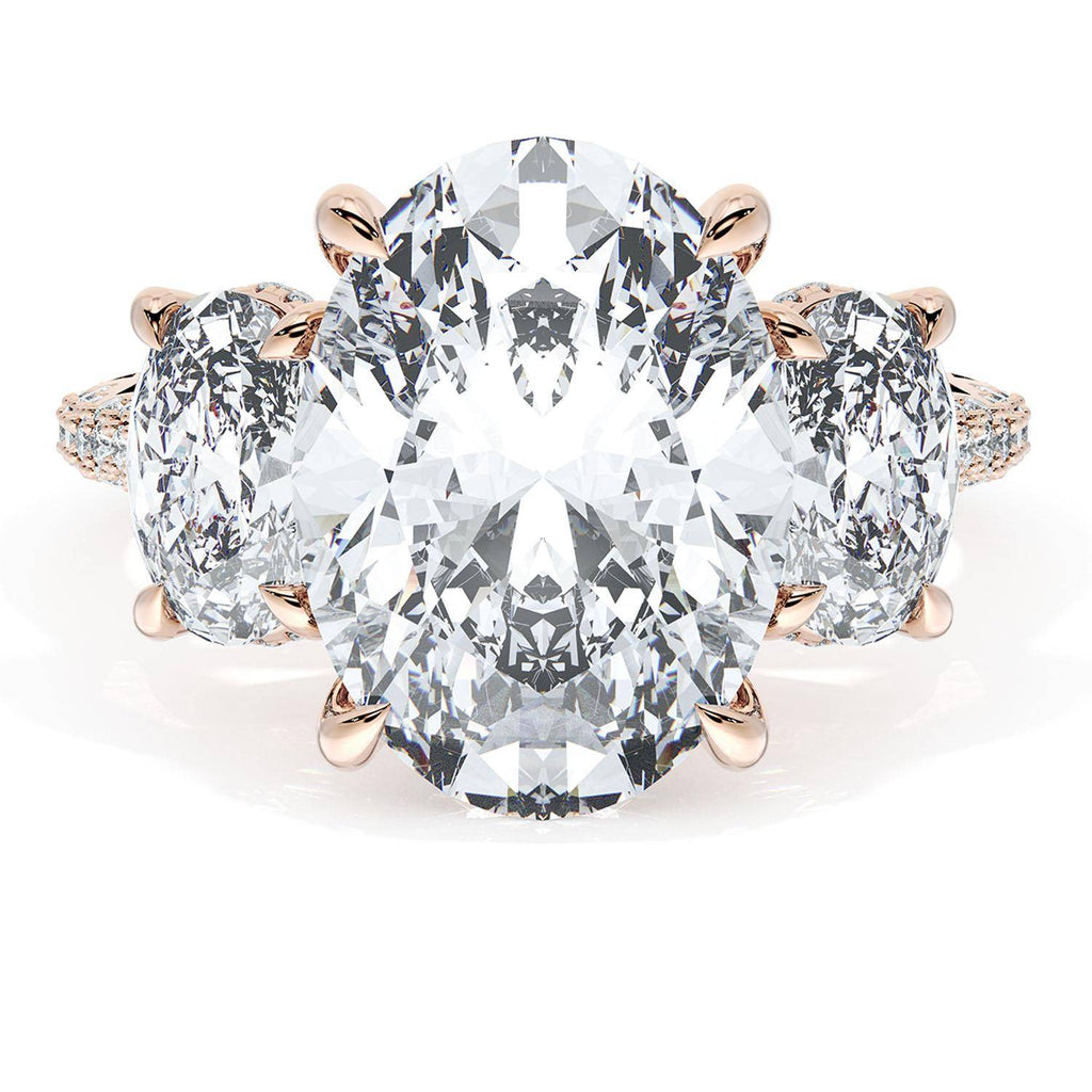Oval 3-Stone Engagement Ring