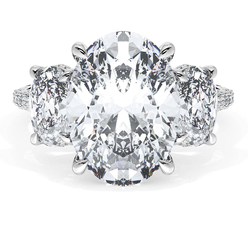 Oval 3-Stone Engagement Ring