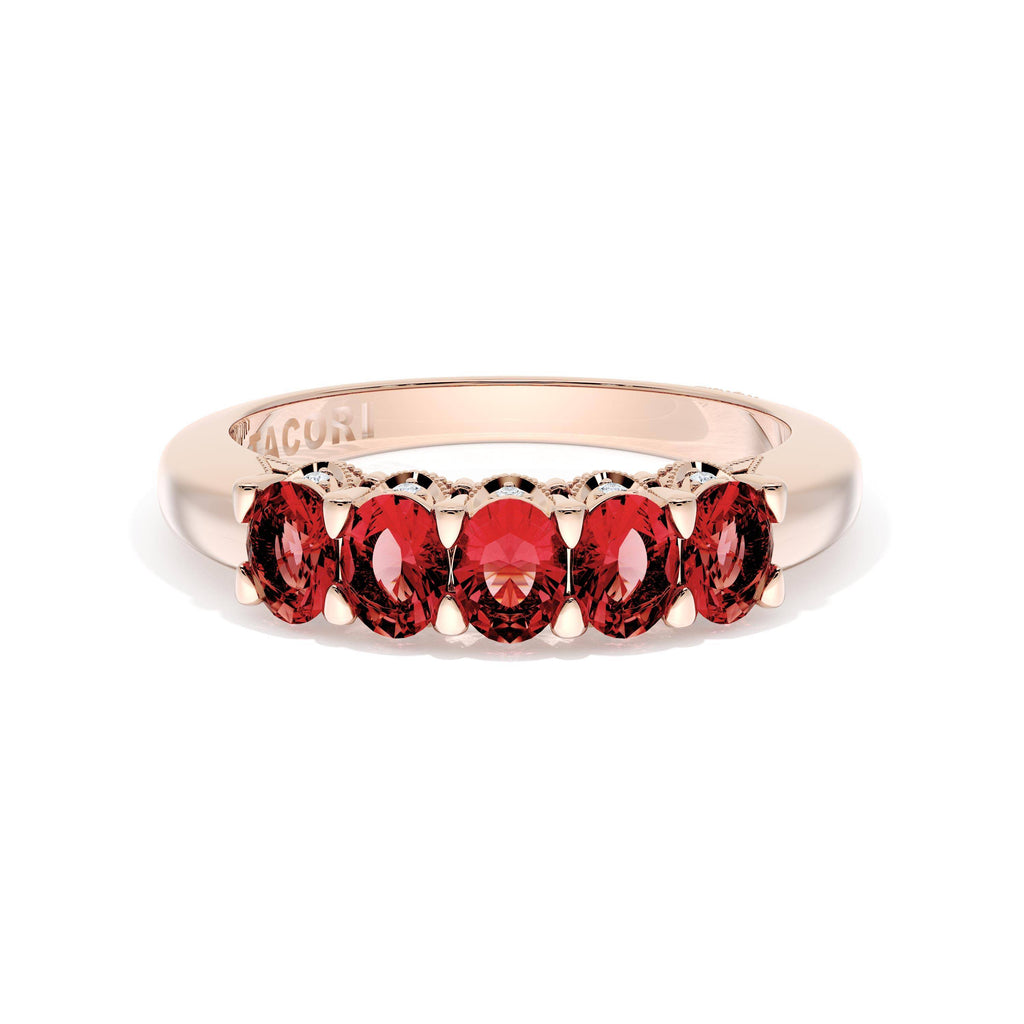 Oval Cut Ruby Eternity Band