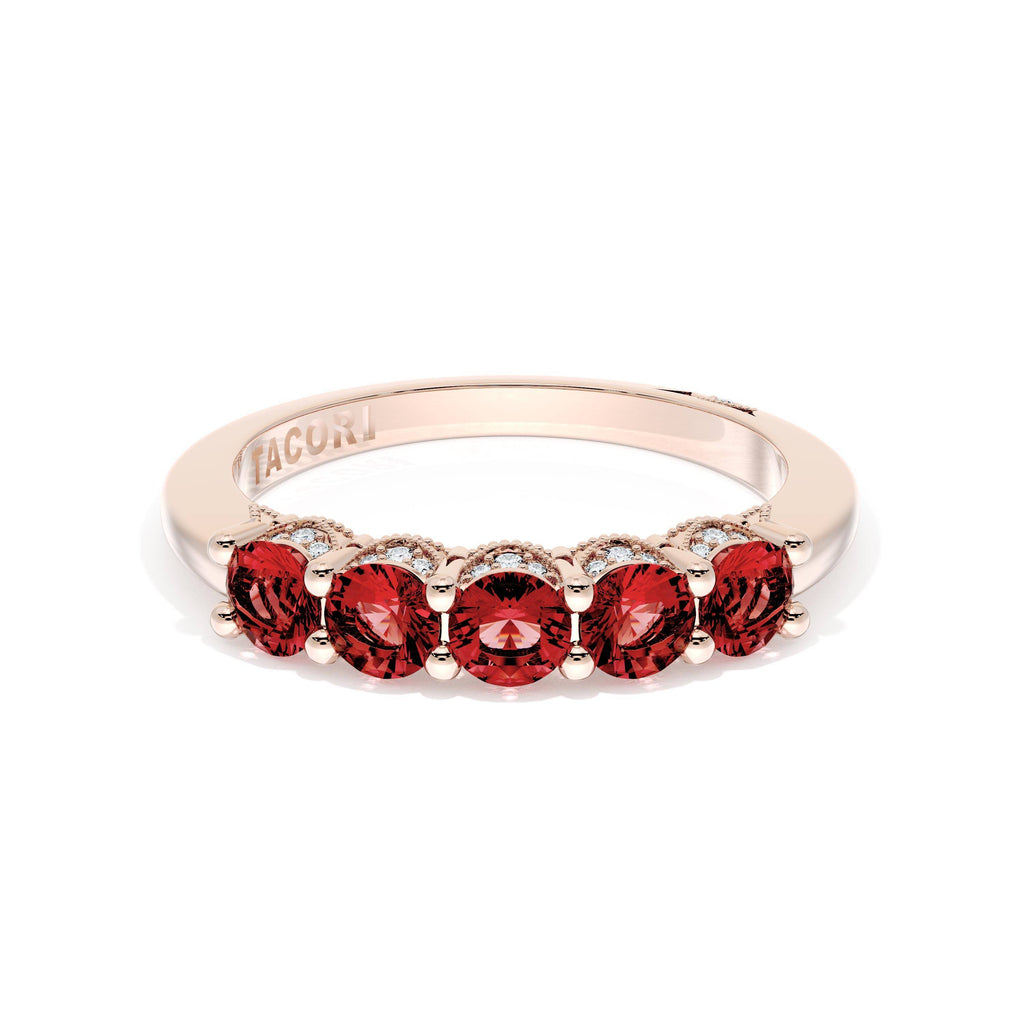 Round Cut Ruby Eternity Band
