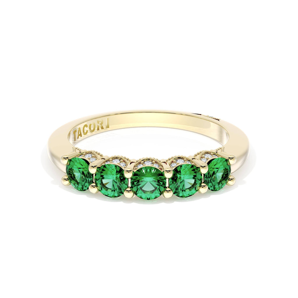 Round Cut Emerald Eternity Band