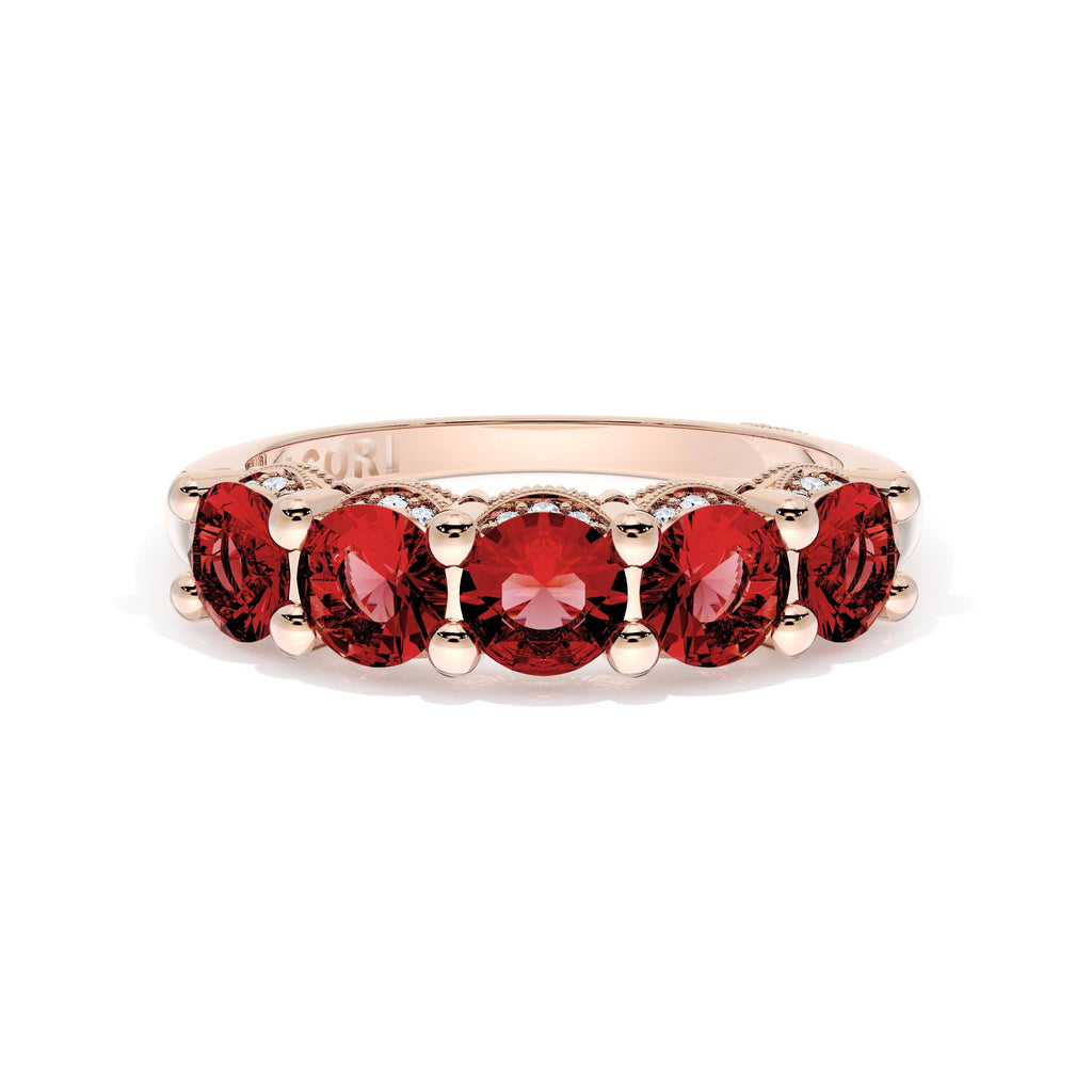 Round Cut Ruby Eternity Band
