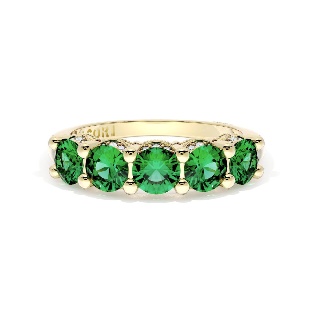 Round Cut Emerald Eternity Band