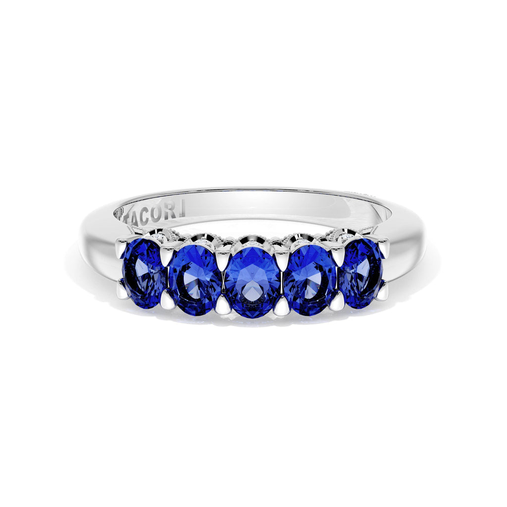 Oval Cut Blue Sapphire Eternity Band
