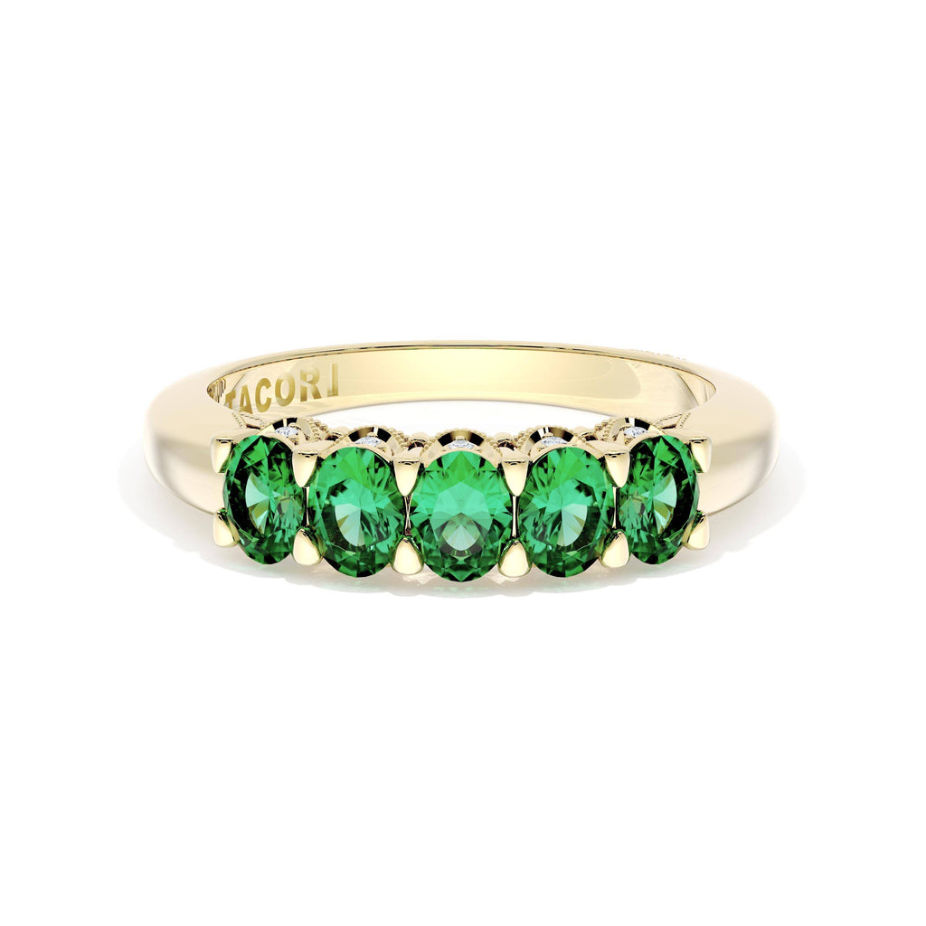 Oval Cut Emerald Eternity Band