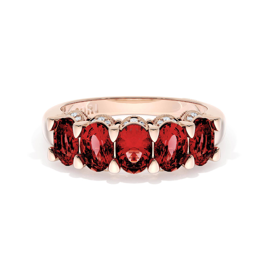 Oval Cut Ruby Eternity Band