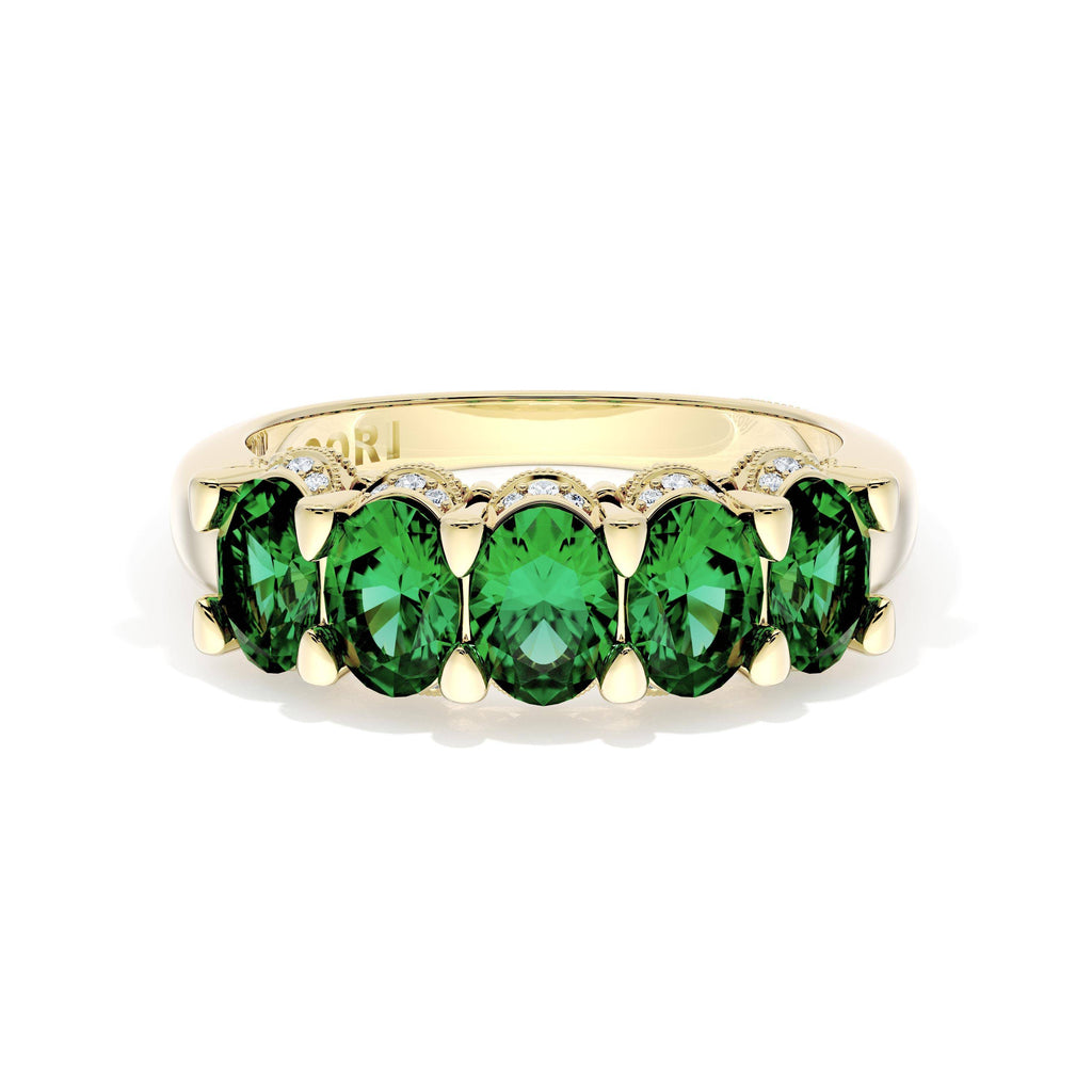Oval Cut Emerald Eternity Band
