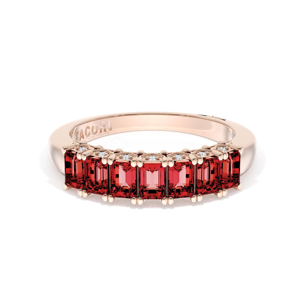 Emerald Cut Ruby Eternity Band
