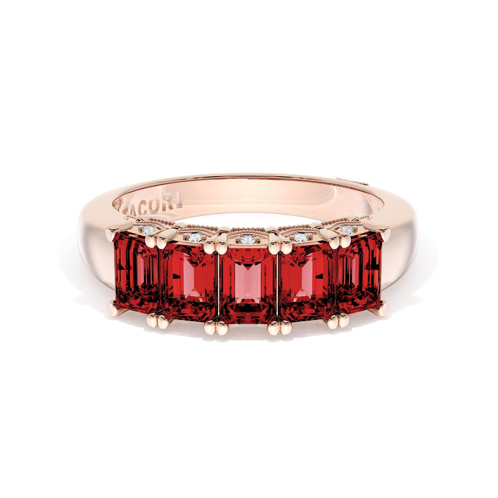 Emerald Cut Ruby Eternity Band