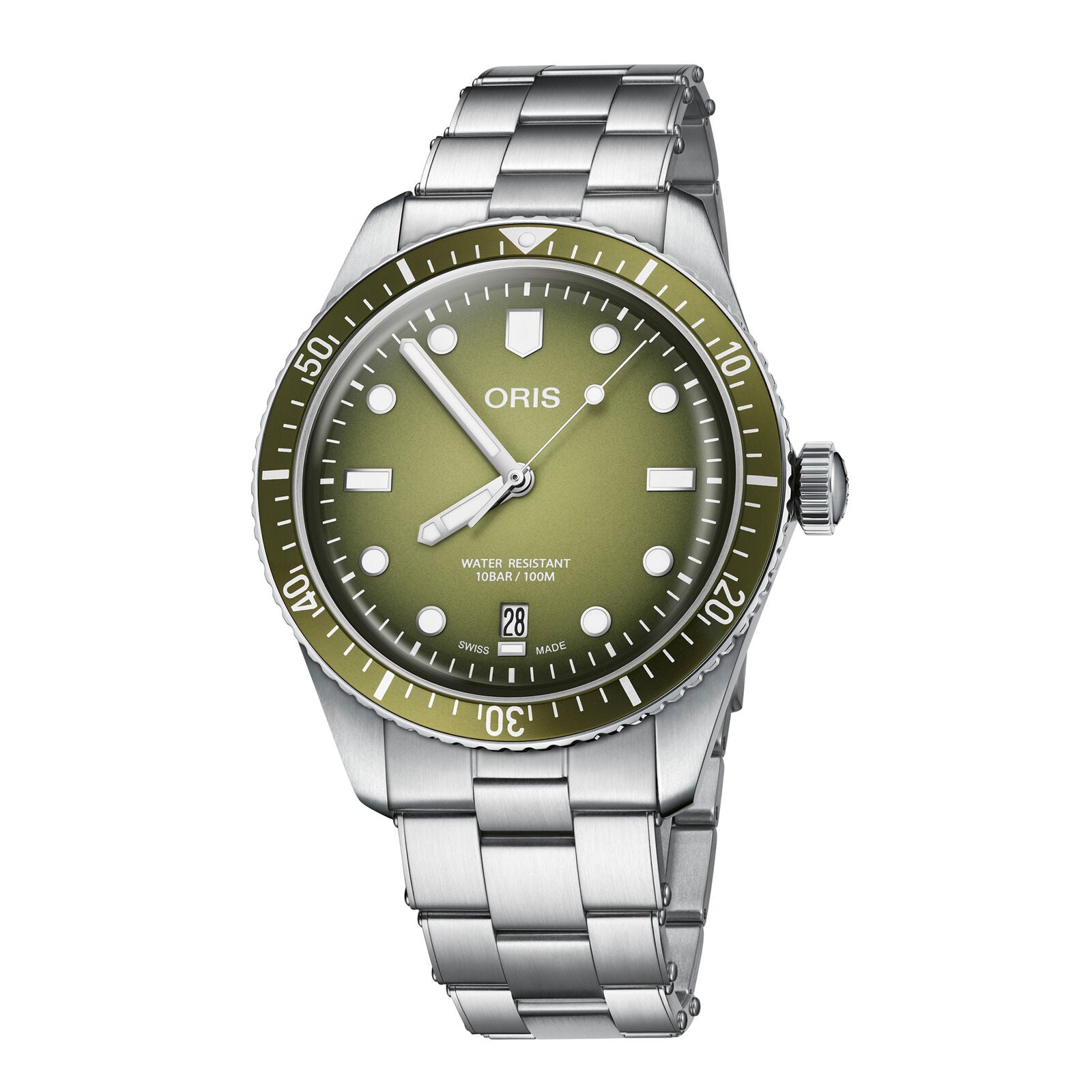 Oris Divers Sixty-Five Date Green Dial Stainless Steel Watch 40mm