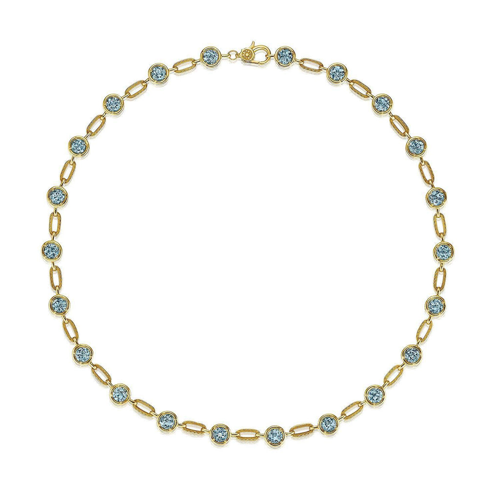 Sky Blue Topaz Link Necklace