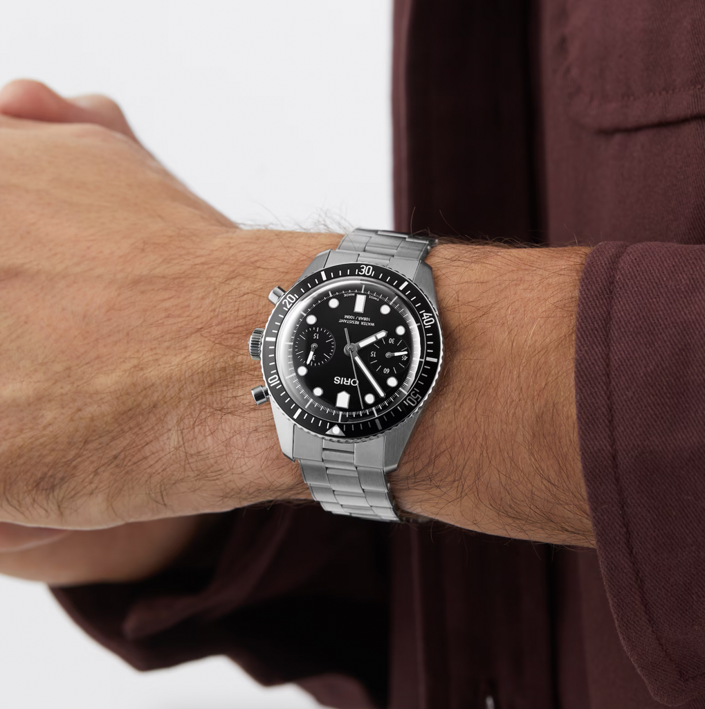 Oris Divers Sixty Five Chronograph 40mm Mens Watch Black Stainless