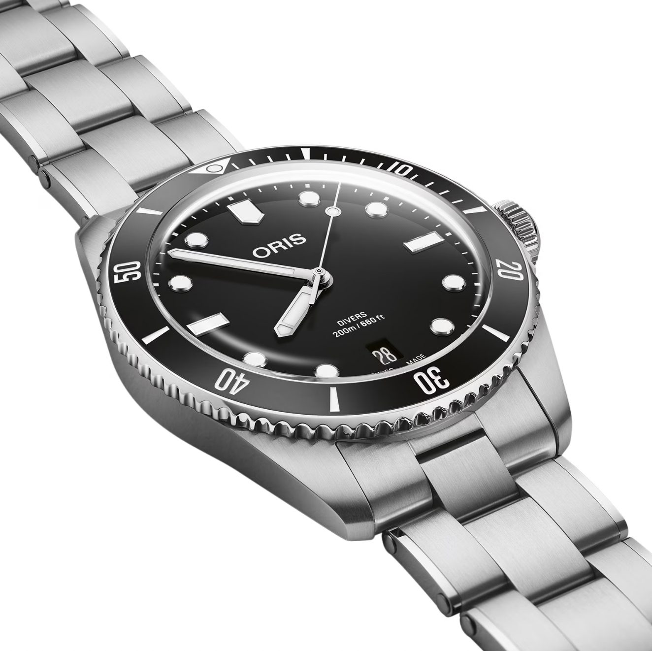 ORIS Divers Date 39mm Mens Watch Black Interchangeable Strap 01
