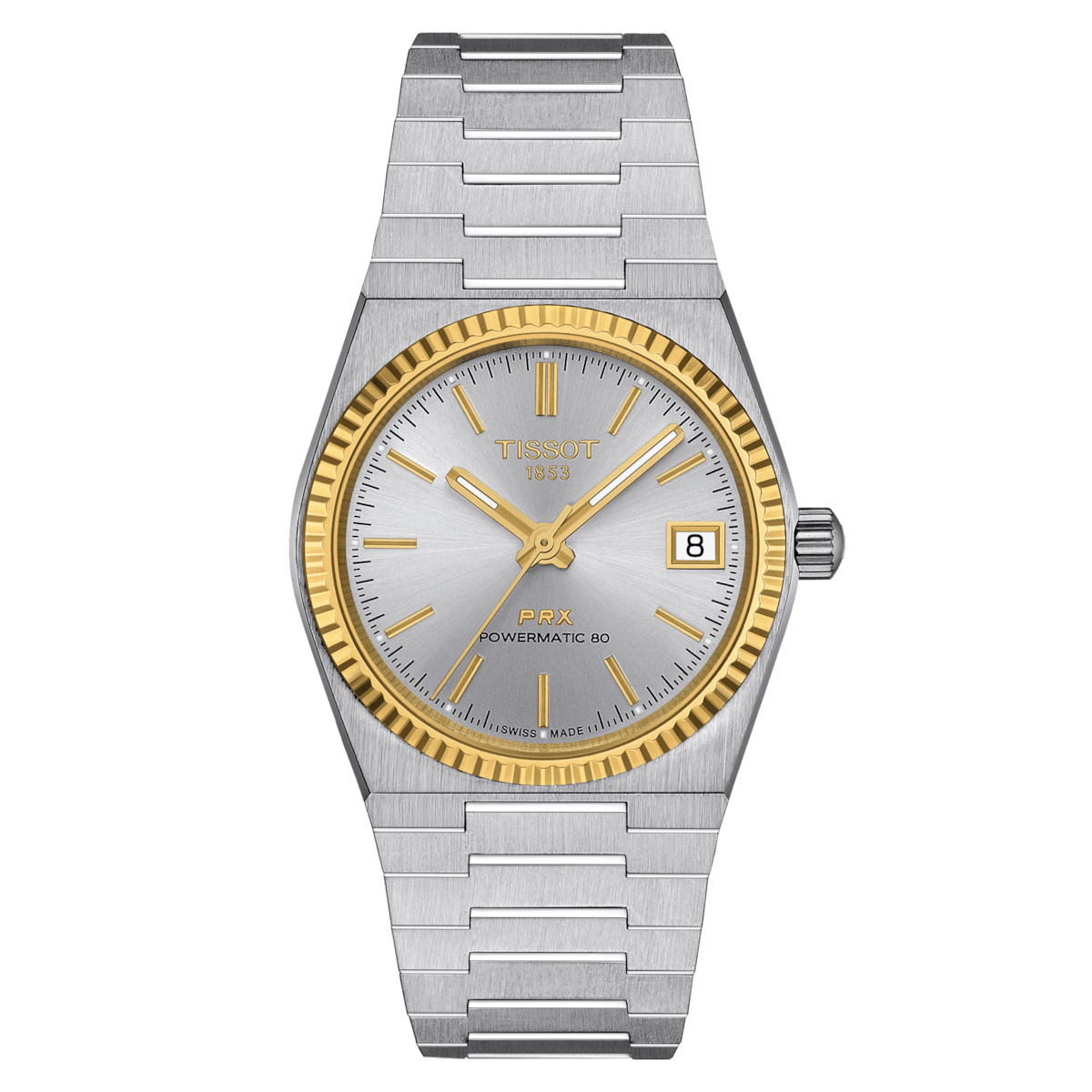 TISSOT PRX POWERMATIC 80 35MM STEEL AND 18K GOLD BEZEL – Sharif