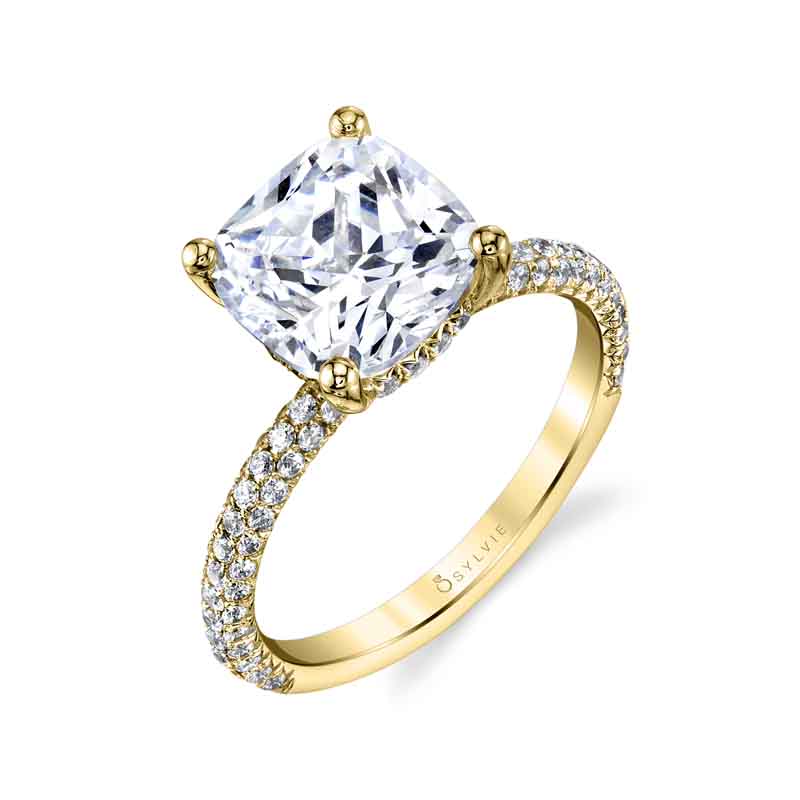 Cushion Cut Classic Pave Engagement Ring - Jayla