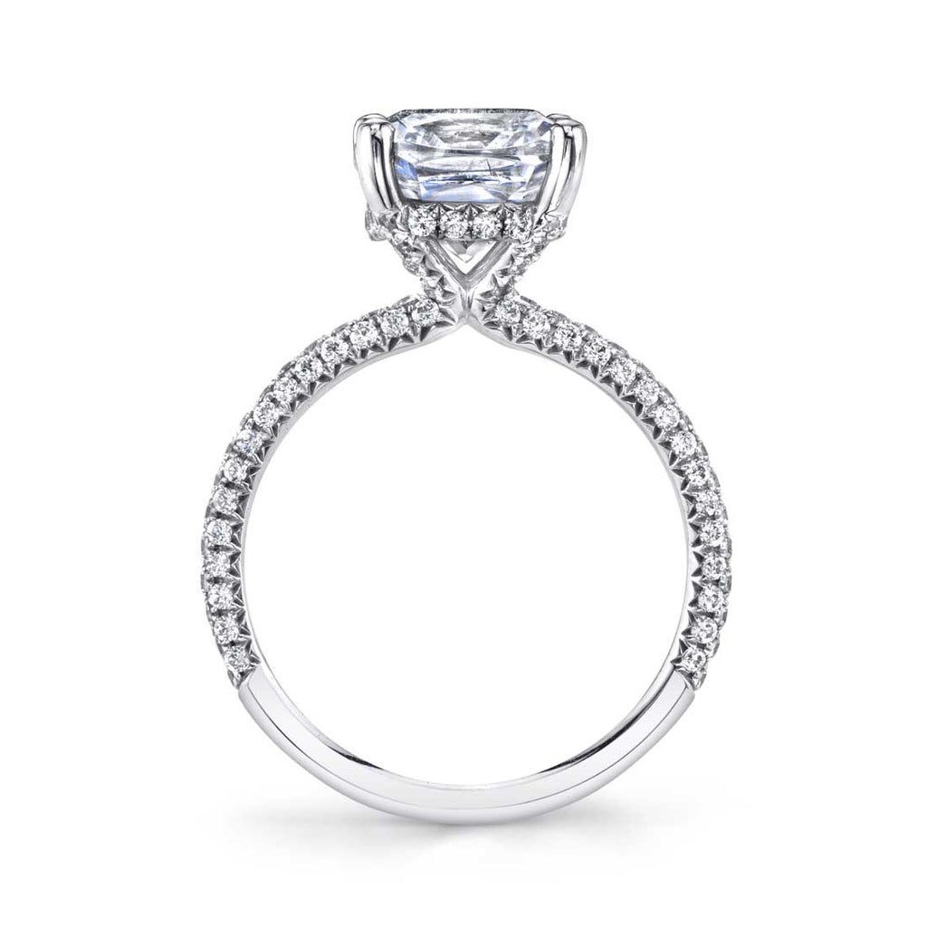 Cushion Cut Classic Pave Engagement Ring - Jayla