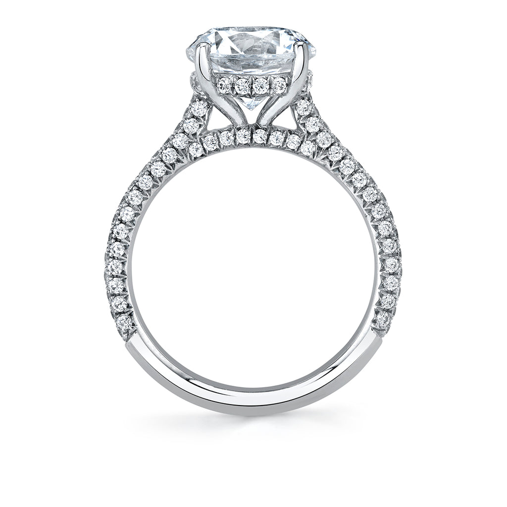 Emerald Cut Hidden Halo Pave Engagement Ring - Peighton