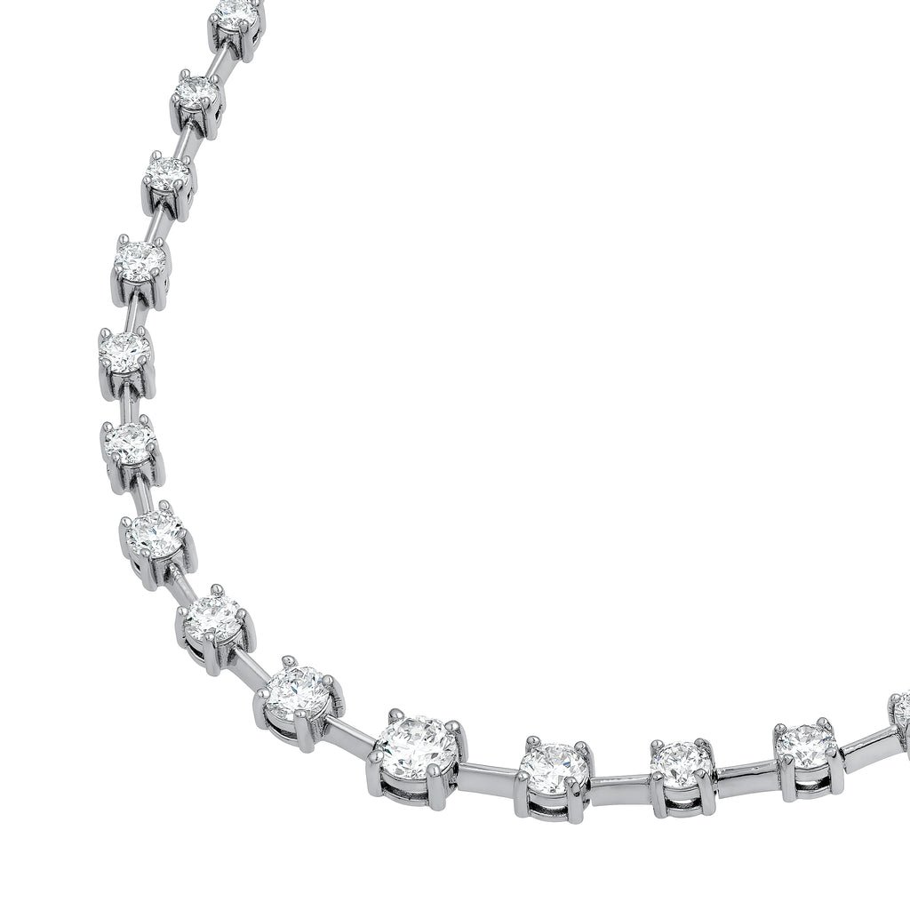 2-1/2tcw Diamond Assending Stone Necklace