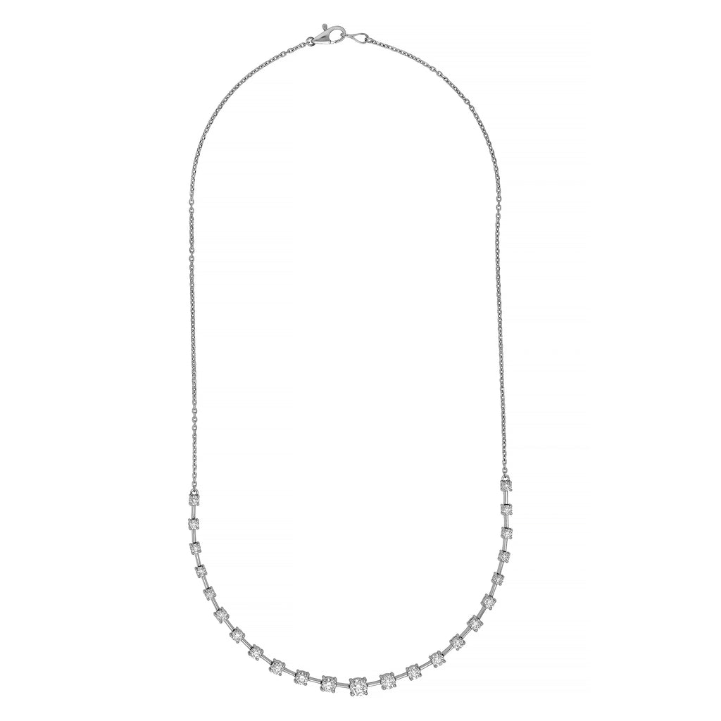 2-1/2tcw Diamond Assending Stone Necklace