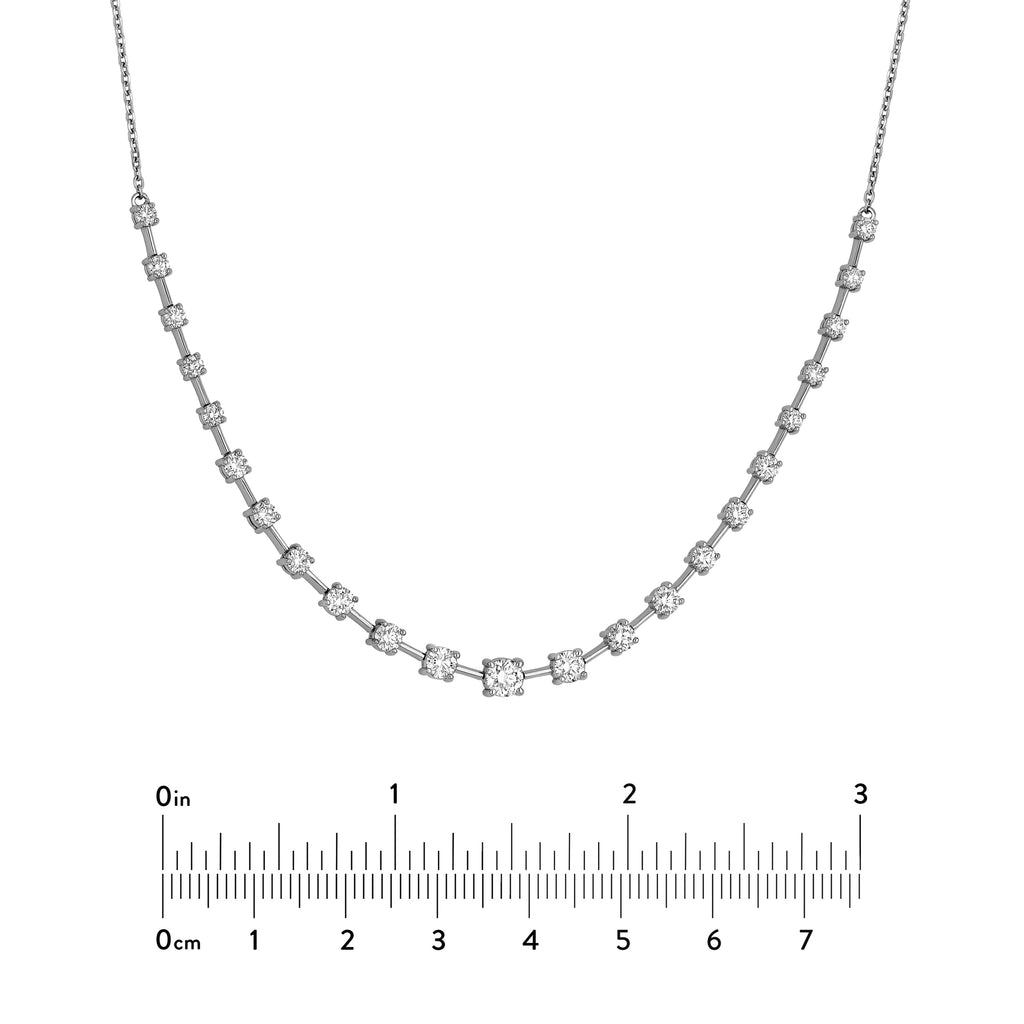 2-1/2tcw Diamond Assending Stone Necklace