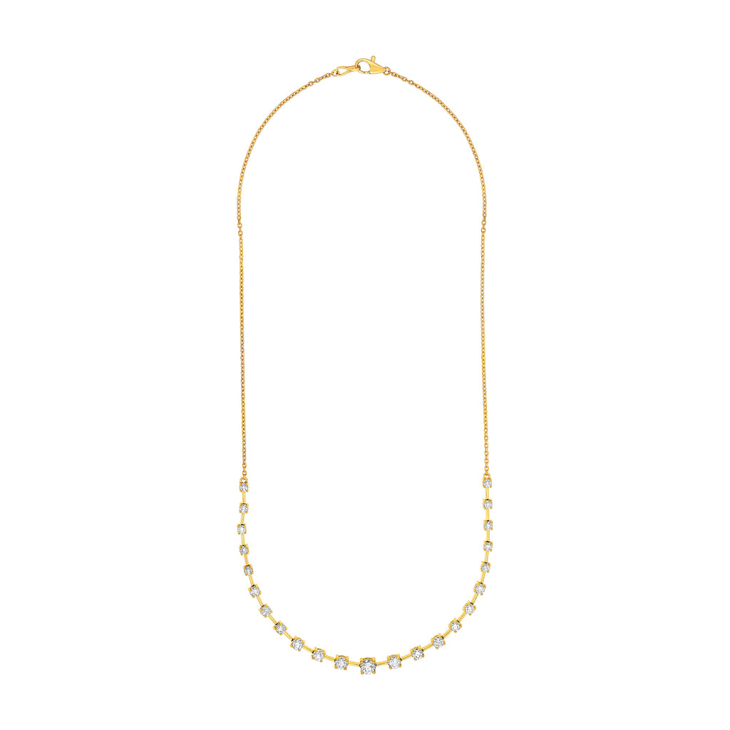 2-1/2tcw Diamond Assending Stone Necklace